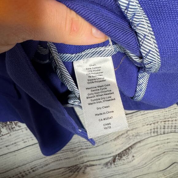 Talbots 20WP Blazer Jacket Bright Royal Blue Cotton Blend with Gold Buttons - Picture 7 of 8